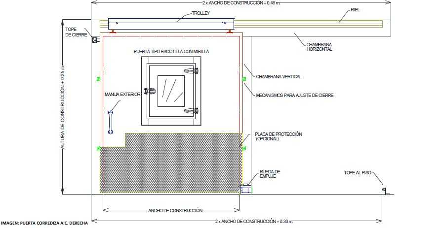 Puerta corrediza congel 4in